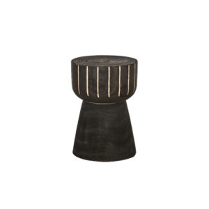 Tiki kruk hout donkerbruin Ø28xH41