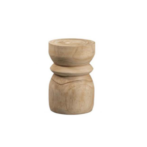 Tiki stool wood natural Ø28xH40
