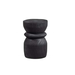 Tiki kruk hout zwart Ø28xH40
