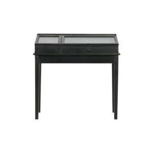 Display table black with flap and drawer L101xW46xH98