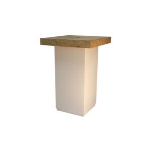 Eco Chique statafel OSB witte zuil (met stroomgat) L80xB80xH112
