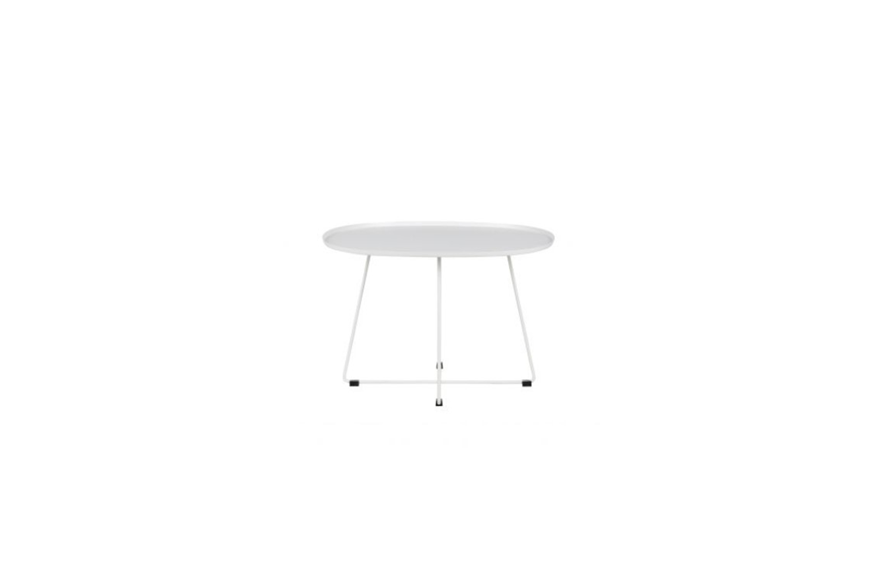 Urban side table oval metal white L60xW70xH47