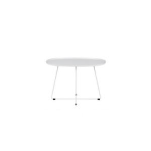 Urban bijzettafel ovaal metaal wit L60xB70xH47