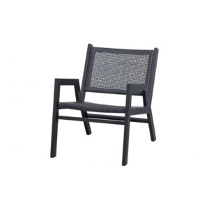 Urban fauteuil zwart aluminium geweven L72xB57xH78