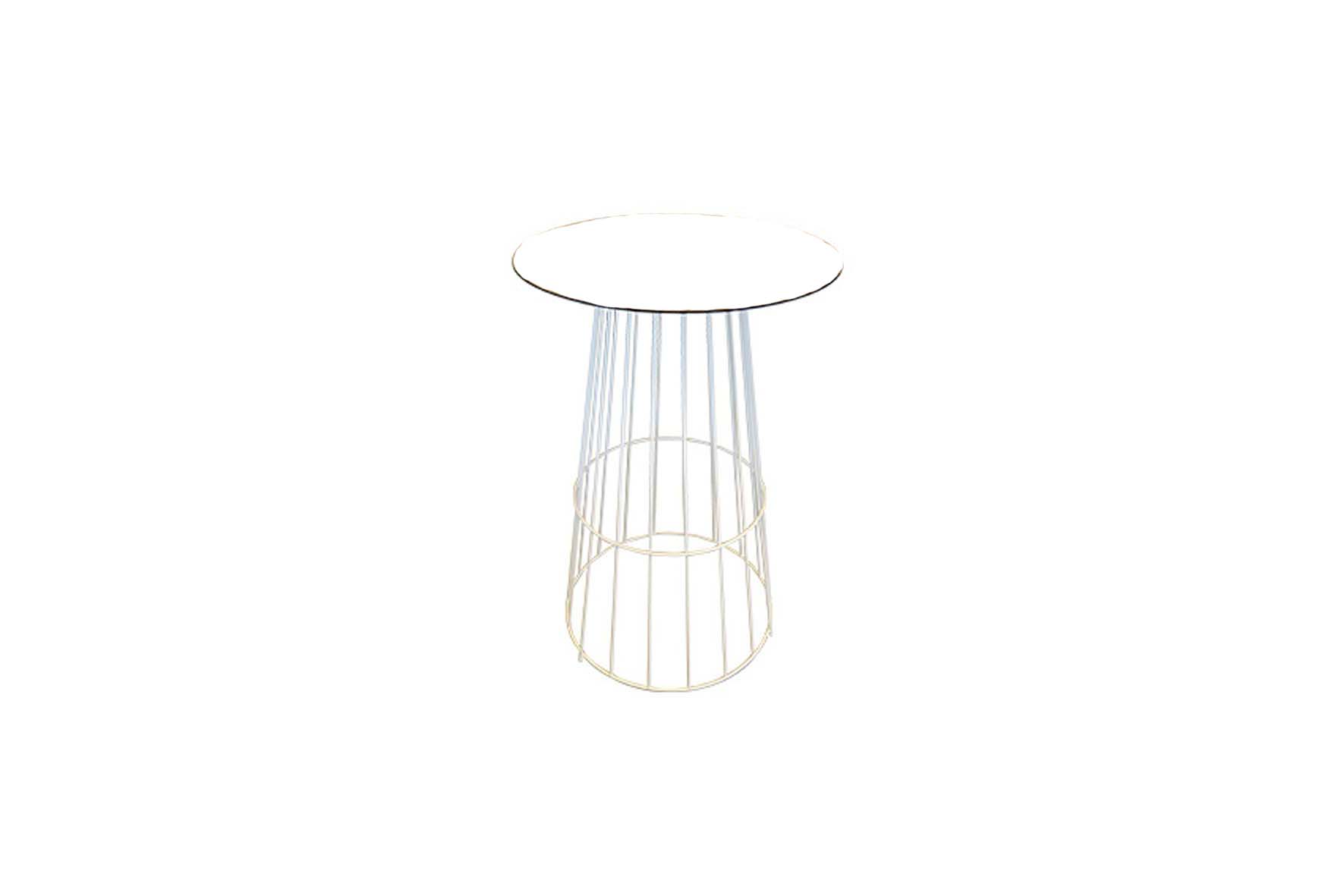 Urban high table wireframe white Ø68xH110 | white top Ø59