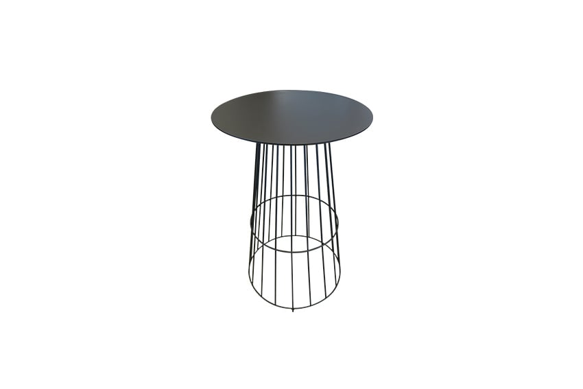 Urban high table wireframe black Ø68xH110 | anthracite top Ø69