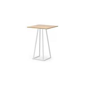 Urban standing table white with bamboo table top L70xB70xH110 (set)