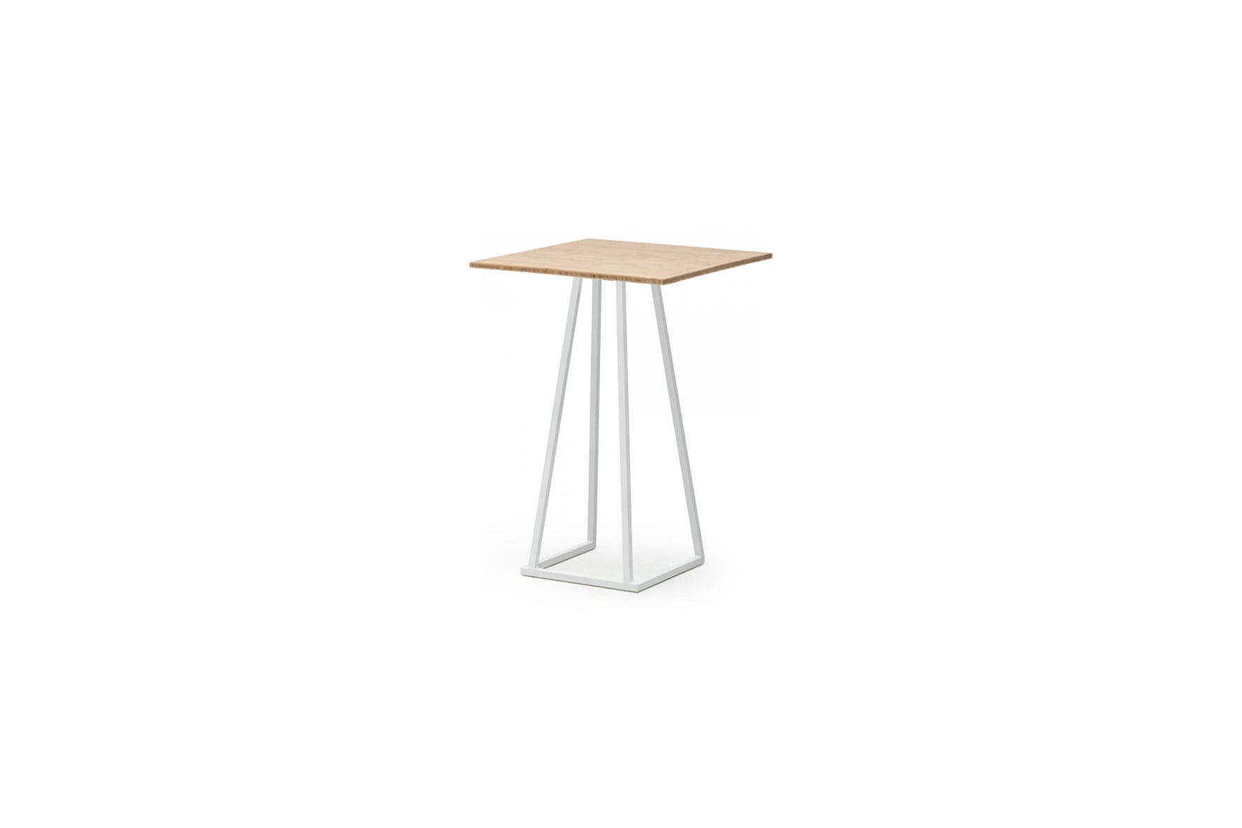 Urban standing table white with bamboo table top L70xB70xH110 (set)