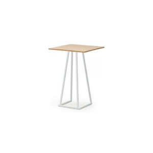 Urban statafel wit met bamboe tafelblad L70xB70xH110 (set)