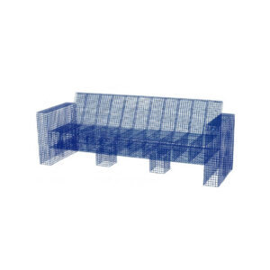 Urban mesh bank blauw L229xB71xH80
