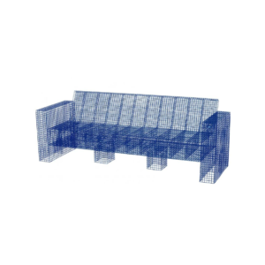 Urban mesh bank blauw L229xB71xH80