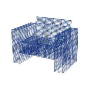 Urban mesh fauteuil blauw L107xB72xH80,5