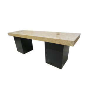 Brooklyn loungetafel lang OSB zwarte zuil (met stroomgaten) L250xB70xH72