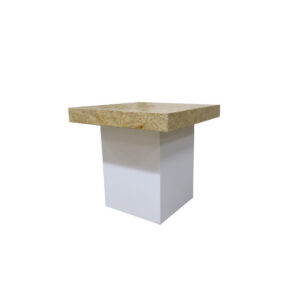 Eco Chique loungetafel OSB witte zuil (met stroomgat) L80xB80xH72