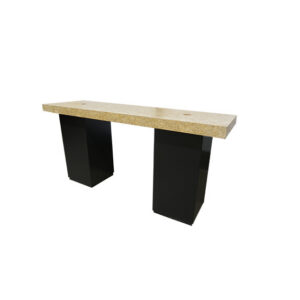 Brooklyn statafel lang OSB zwarte zuil L180xB80xH110