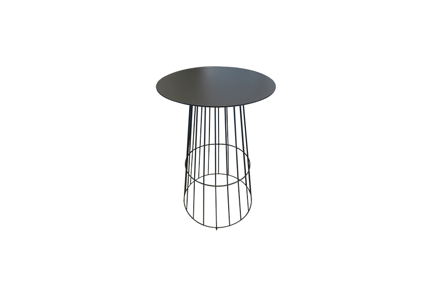 Urban high table wireframe black Ø68xH110 | black top Ø59