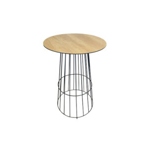 Urban high table wireframe black Ø68xH110 | oak top Ø59