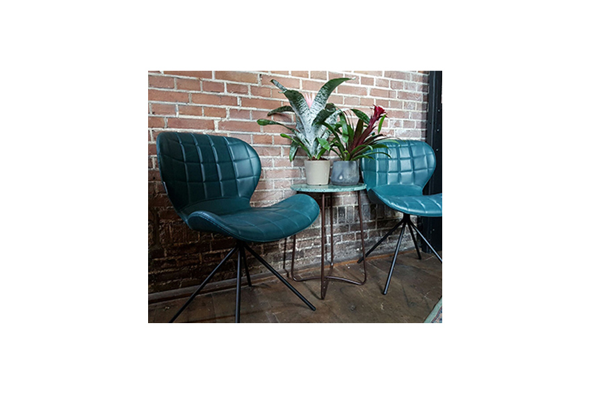 Urban chair leather petrol L51xW56xH80