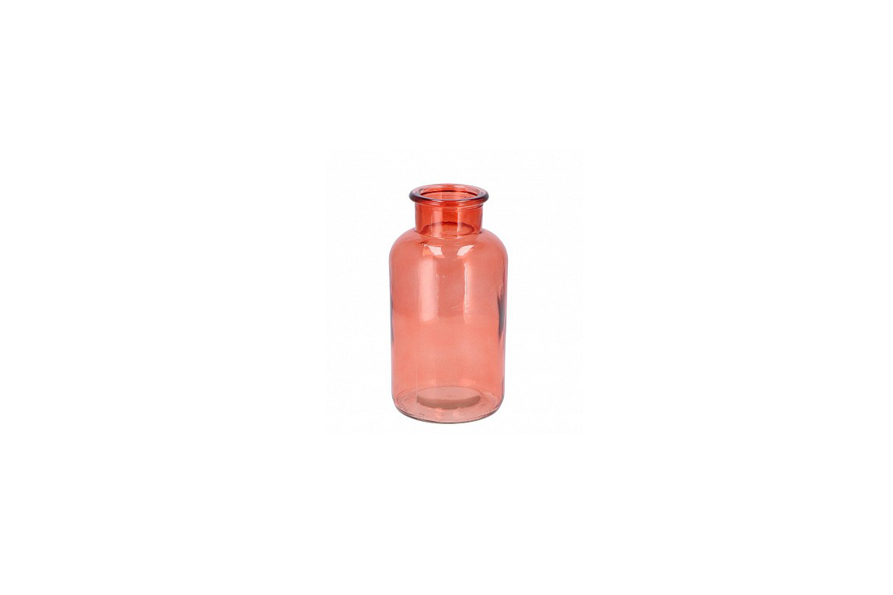 Vase | Glass coral milk can Ø10xH20