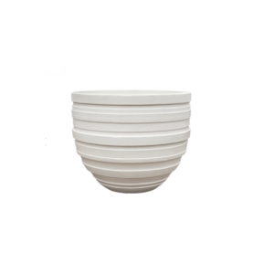 Bloempot XL | Wit rond met structuur Ø90xH72