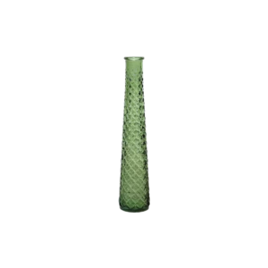 Vaas | Glas groen smal met stippen Ø7xH32