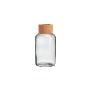 Vaas | Glas met kurk grijs Ø10xH21