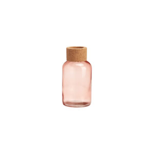 Vaas | Glas kurk roze/rood Ø8,5xH16