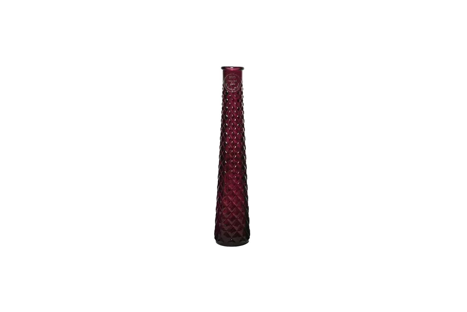 Vase | Glass red narrow with dots ⌀7xH32
