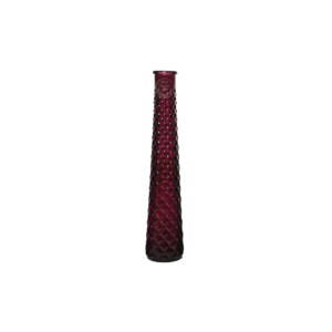 Vaas | Glas rood smal met stippen Ø7xH32