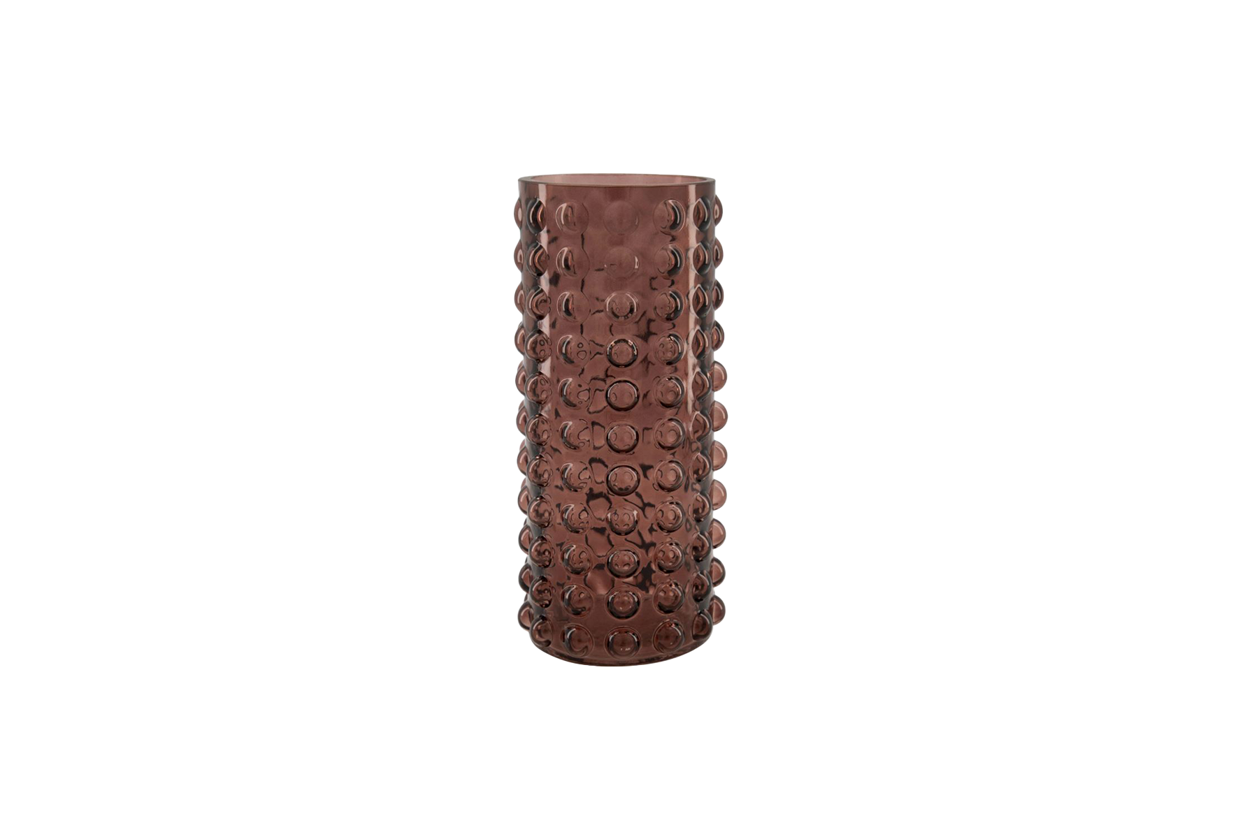 Vase | Pink glass with dots ⌀9.5xH22