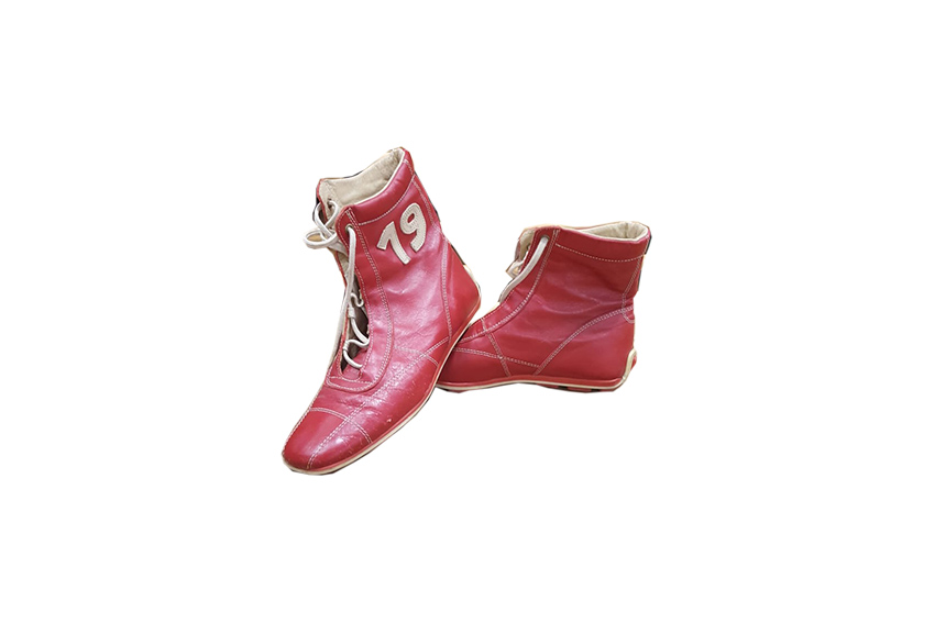 Deco | Vintage leather boxing shoes red