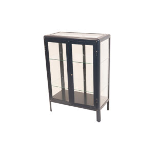 Vitrinekast zwartblauw L113xB40xH80