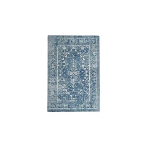 Vloerkleed XL | Blauw met bloemen dessin L290xB200