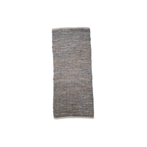 Vloerkleed S | Geweven blauw/bruin/wit L140xB65