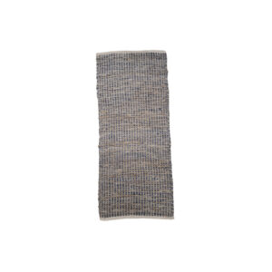 Vloerkleed S | Geweven blauw/bruin/wit L140xB65