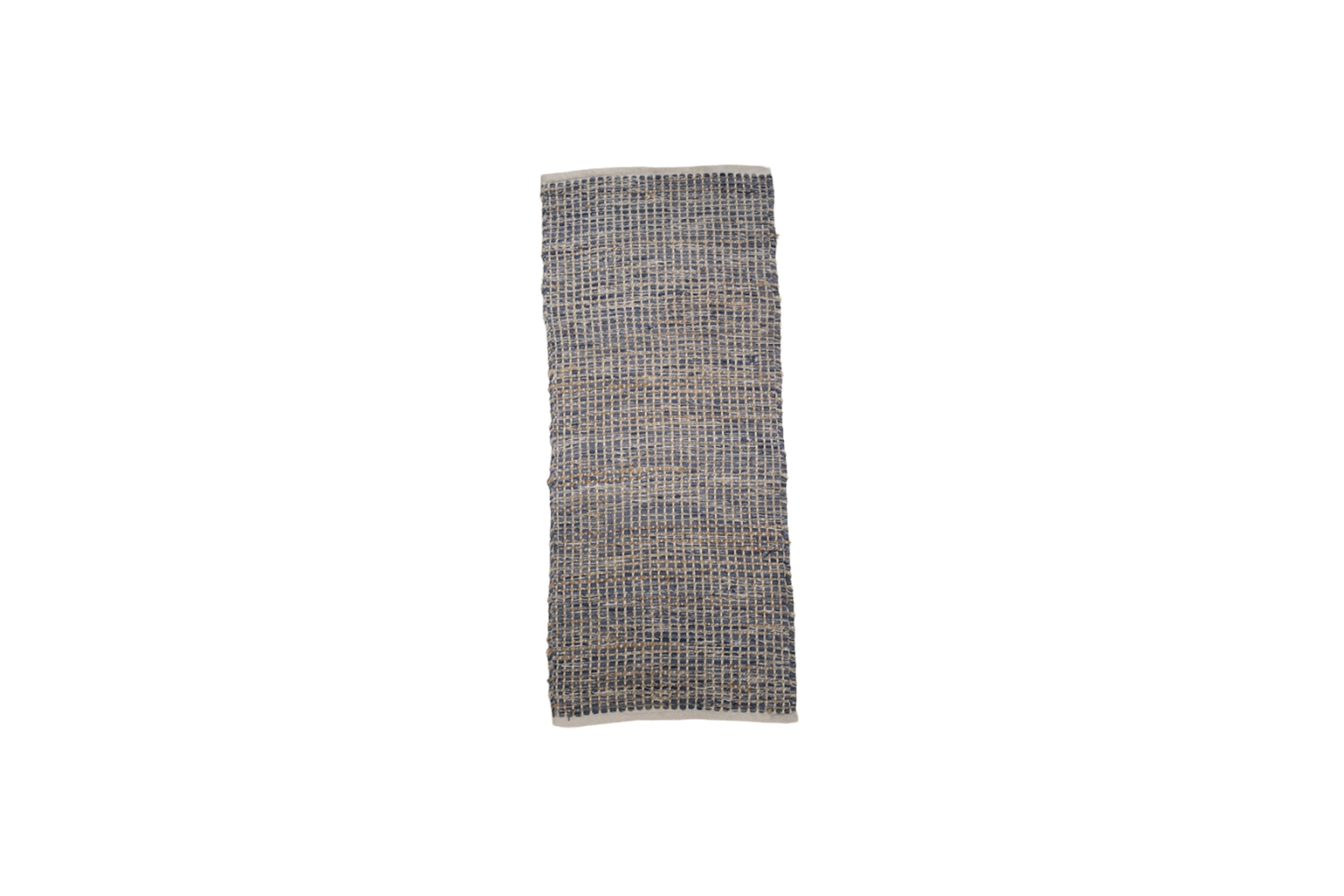 Vloerkleed S | Geweven blauw/bruin/wit L140xB65