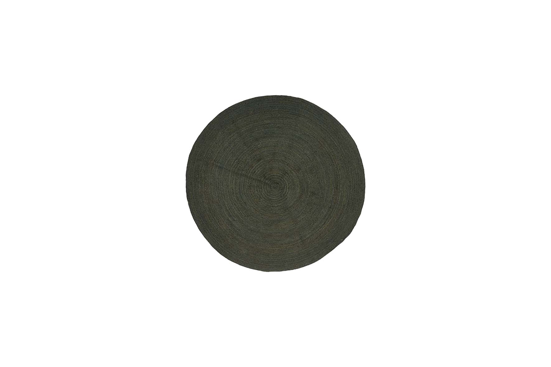Vloerkleed rond L | Jute donkergroen Ø220