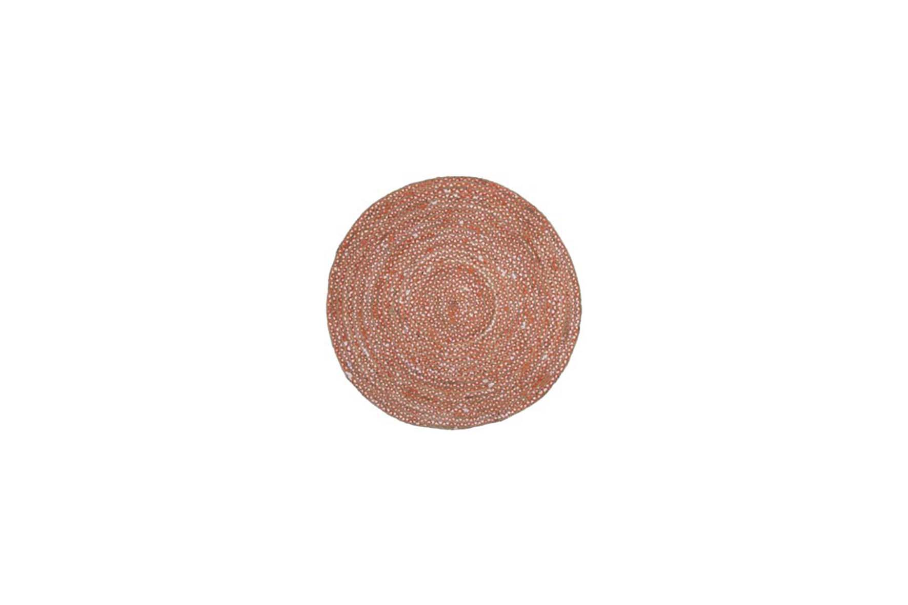 Carpet | Jute orange round Ø130