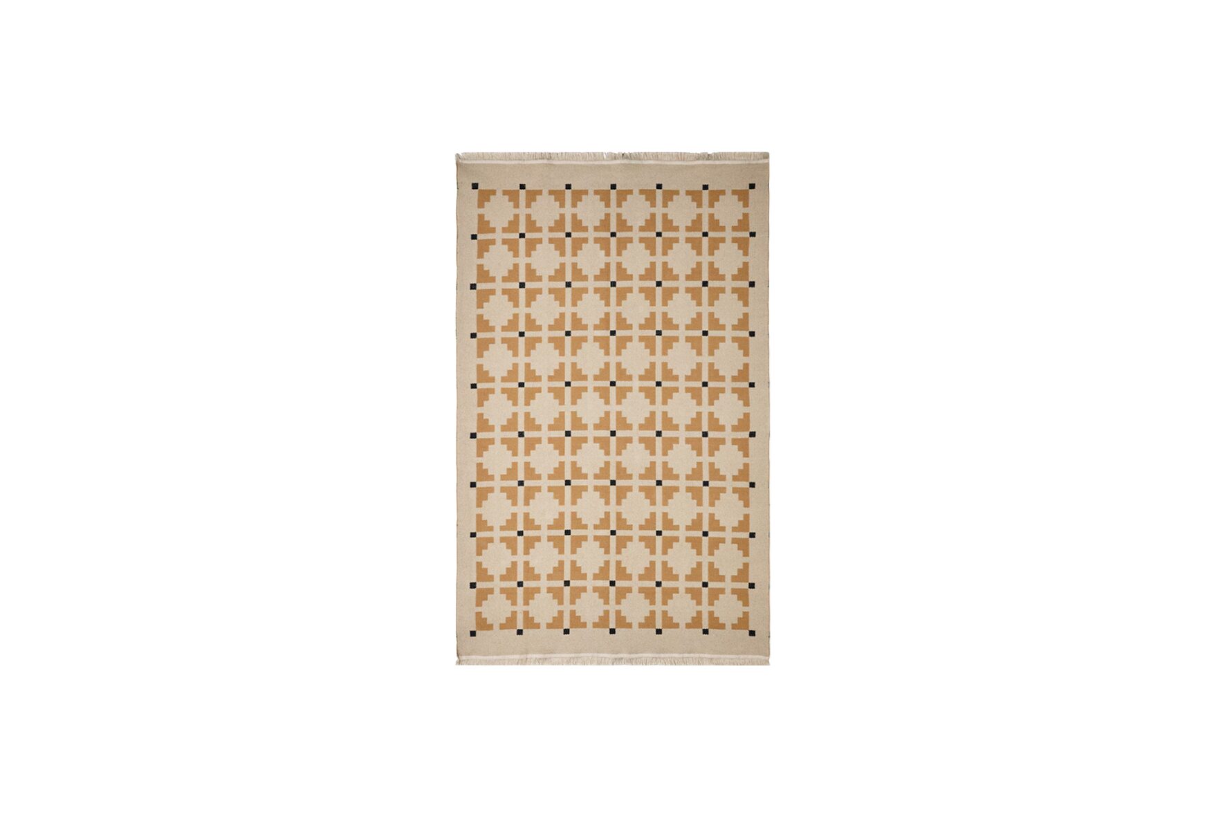 Vloerkleed L | Geel/beige geometrisch omkeerbaar L240xB170