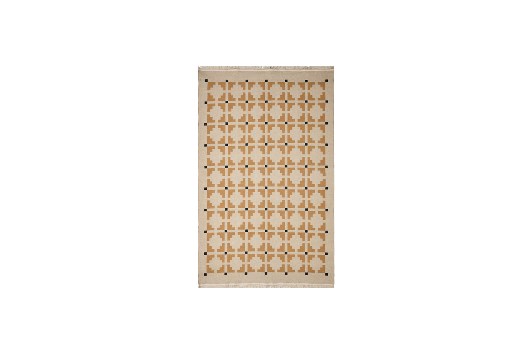 Vloerkleed L | Geel/beige geometrisch omkeerbaar L240xB170