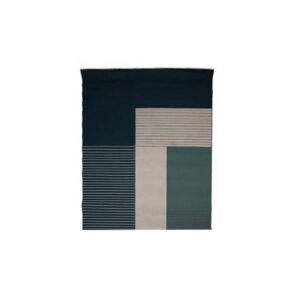 Vloerkleed L | Vakken/strepen blauw/groen L250xB200
