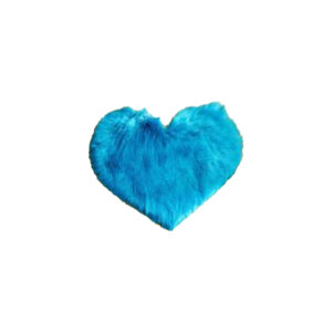 Vloerkleed S | Hoogpolig blauw in hartvorm L60xB50