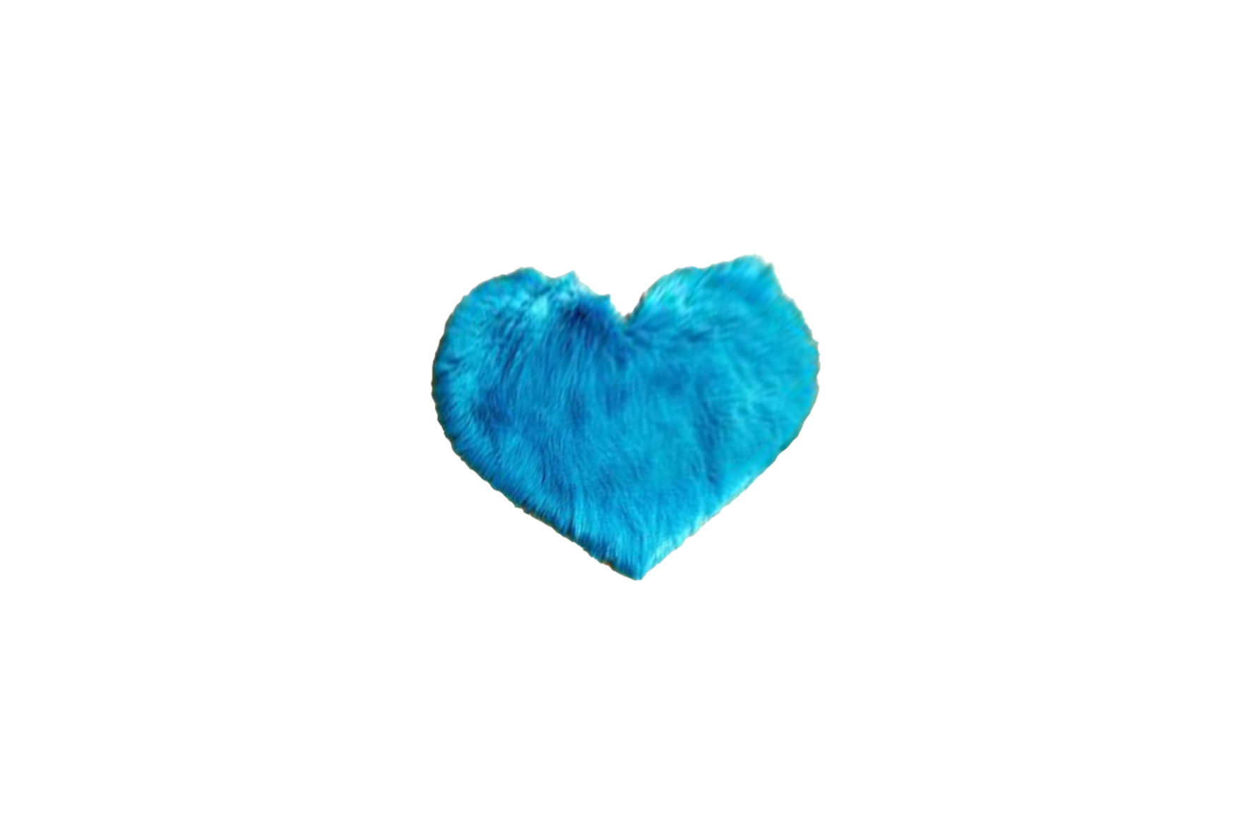 Vloerkleed S | Hoogpolig blauw in hartvorm L60xB50