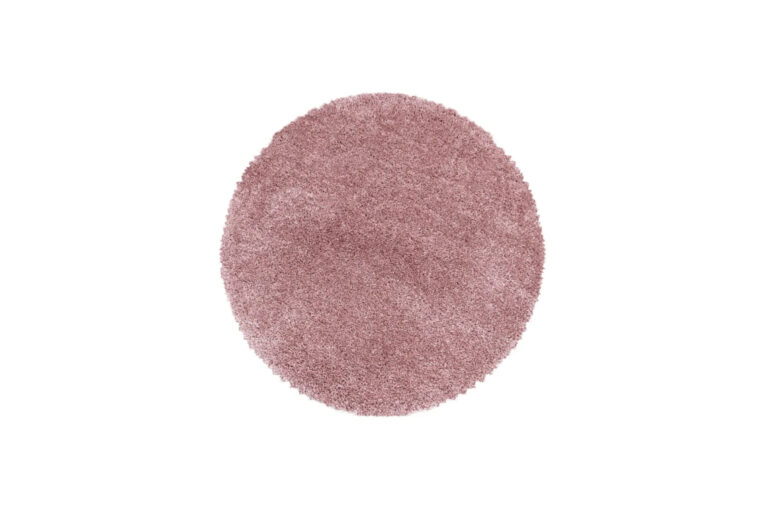 Vloerkleed rond L | Roze hoogpolig Ø200