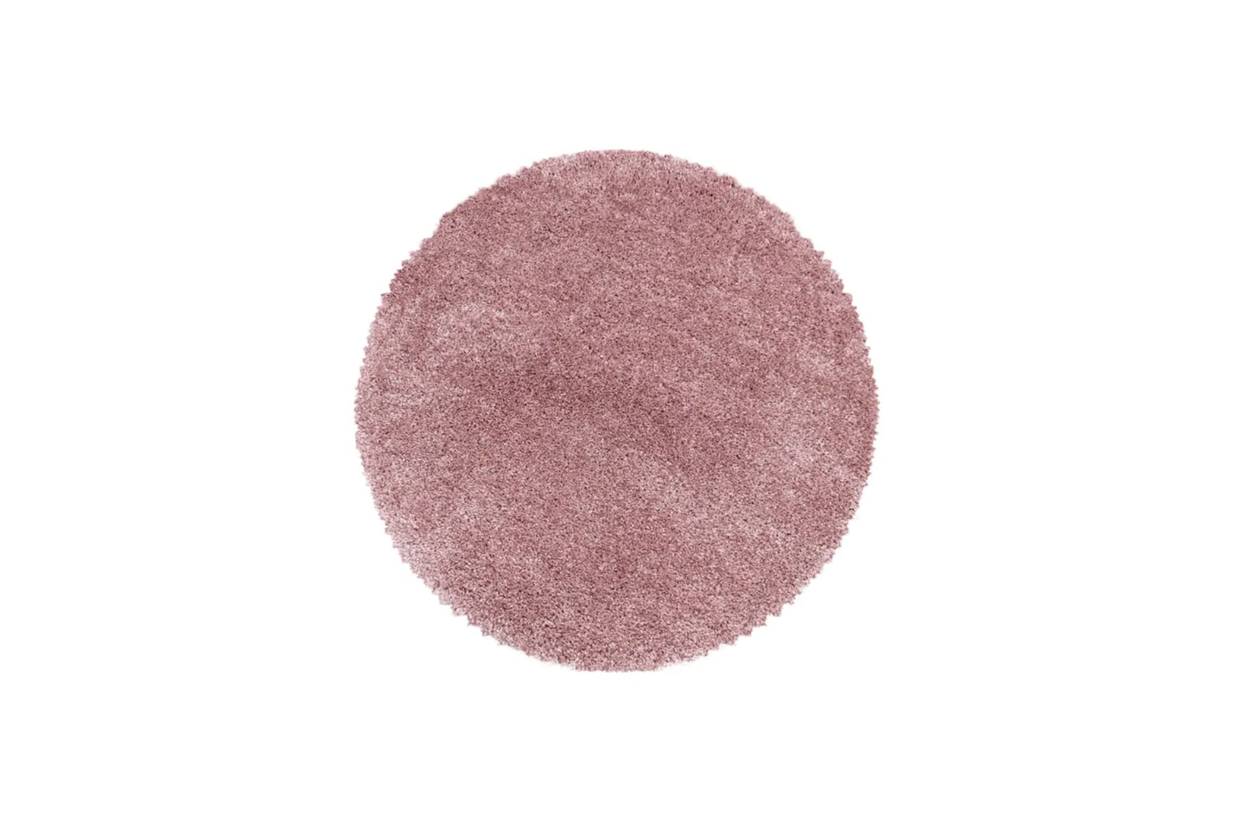 Vloerkleed rond L | Roze hoogpolig Ø200