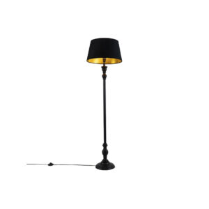 Floor lamp black with gold lamp shade Ø45xH166