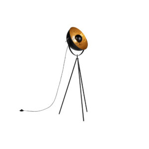 Vloerlamp M | Industrieel zwart met goud Ø41xH144