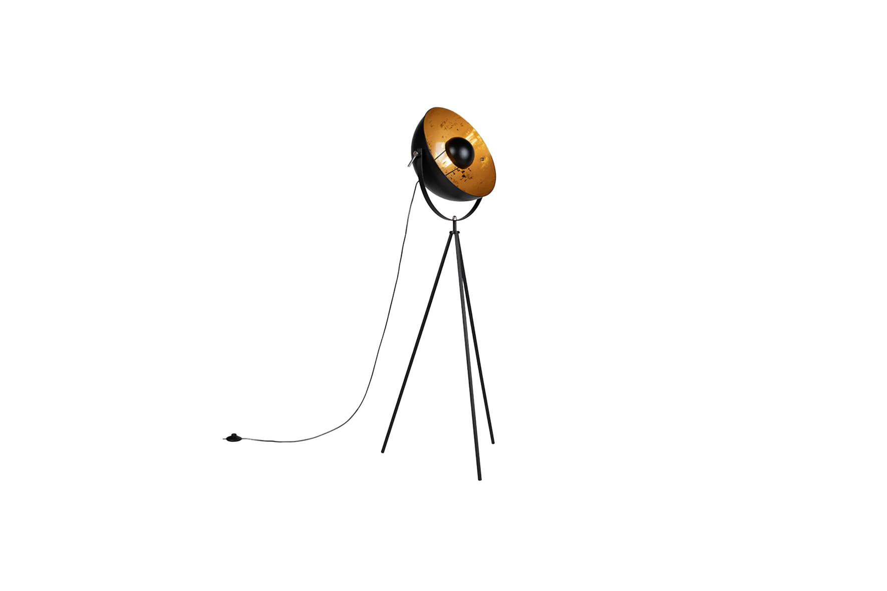 Vloerlamp M | Industrieel zwart met goud Ø41xH144