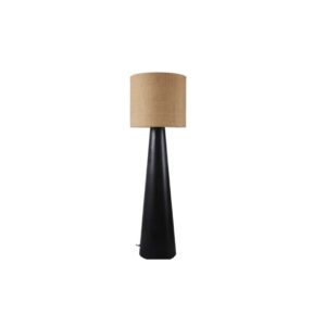 Floor lamp metal black with jute lampshade Ø46xH149