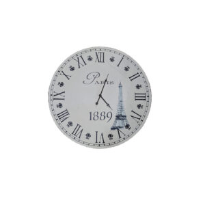 Wandklok vintage wit hout Paris Ø68